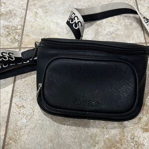 GUESS Black Belt Bag with Logo Strap